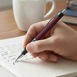 Leather Look Maroon Pen with Customizable Name ボールペン