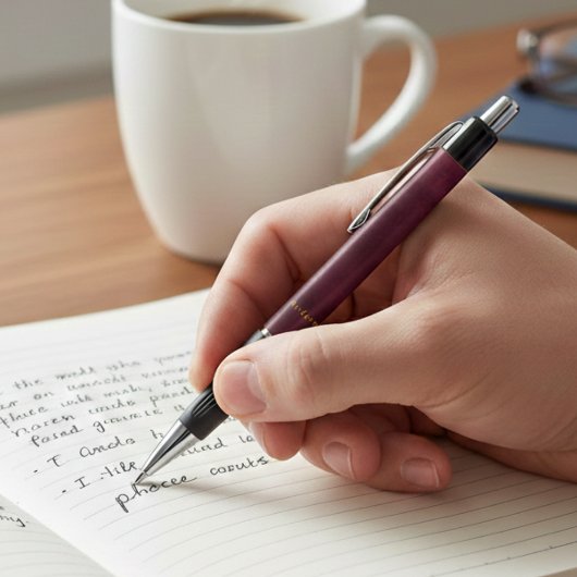 Leather Look Maroon Pen with Customizable Name ボールペン