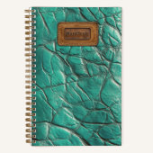 Leather-look Notebook - Caribbean Turquoise(light) ノートブック (正面)