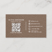 Leather QR Code Hair Stylist 名刺 (裏面)