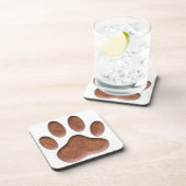 Leather Texture Dog Paw Print コースター (右側)