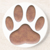 Leather Texture Dog Paw Print コースター (正面)