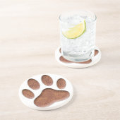 Leather Texture Dog Paw Print コースター (側面)