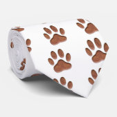 Leather Texture Dog Paw Print ネクタイ (ロール)