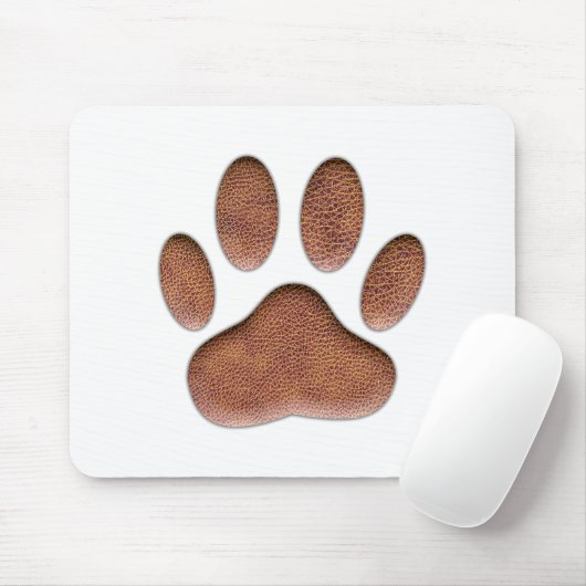 Leather Texture Dog Paw Print マウスパッド (マウス)