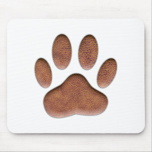 Leather Texture Dog Paw Print マウスパッド