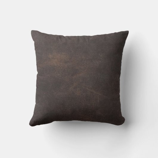 Leather texture scrapbooking brown クッション (裏面)