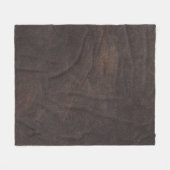 Leather texture scrapbooking brown フリースブランケット (正面(横))