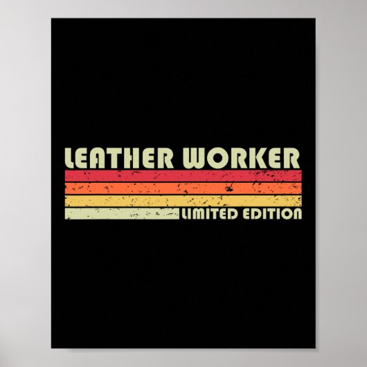 Leather Worker Funny Job Title Profession Birthday ポスター (正面)