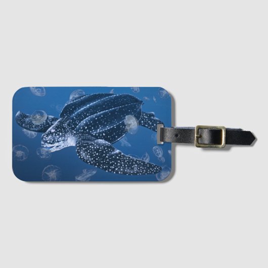Leatherbackのウミガメの荷物のラベル ラゲッジタグ (正面横)