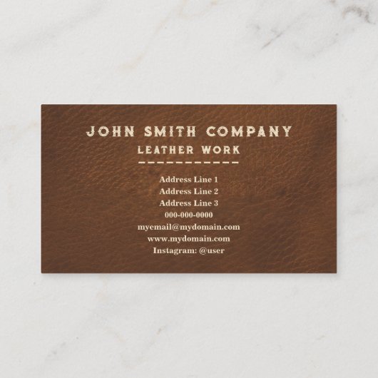 Leatherworker Shartips Brown 名刺 (裏面)