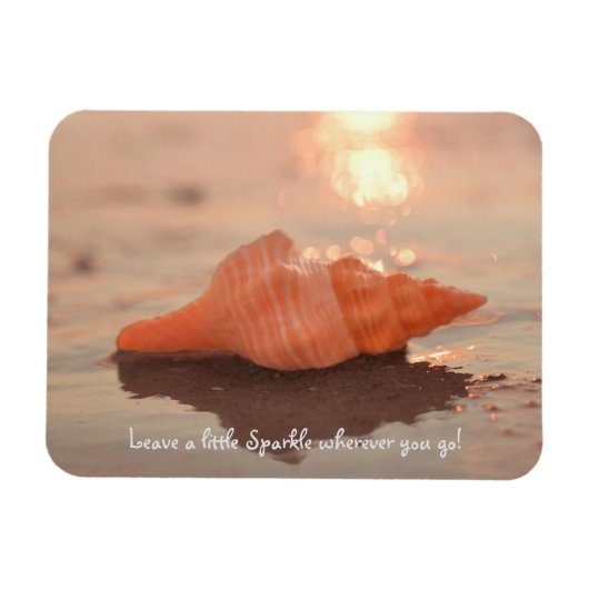 Leave a little Sparkle Horse conch Shell card マグネット (横)