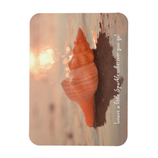 Leave a little Sparkle Horse conch Shell card マグネット (縦)