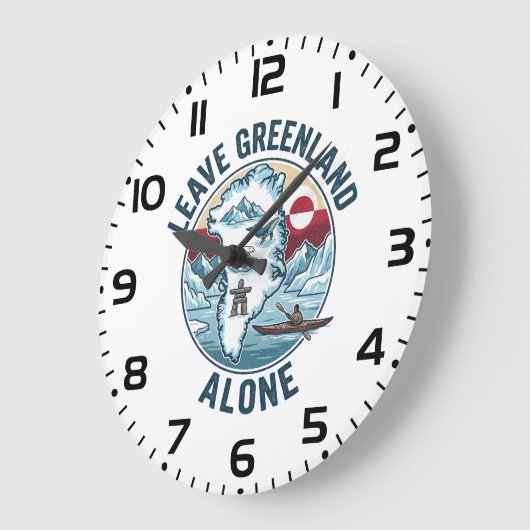 Leave Greenland Alone ラージ壁時計 (傾斜)