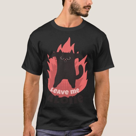 Leave Me Alone Angry Cat Introvert Antisocial  1 Tシャツ (正面)