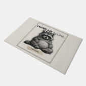 Leave Me Alone Raccoon Doormat | Funny Introvert ドアマット (アングル)