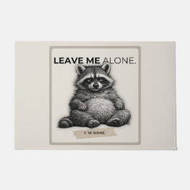 Leave Me Alone Raccoon Doormat | Funny Introvert  ドアマット