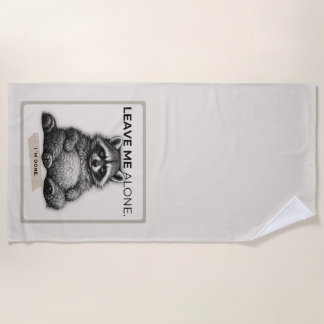 Leave Me Alone Raccoon Doormat | Funny Introvert  ビーチタオル
