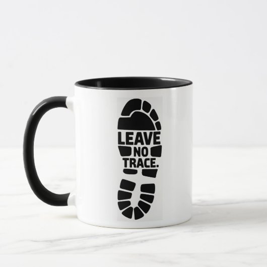 Leave No Trace Hiking Bootprint Design マグカップ (左)