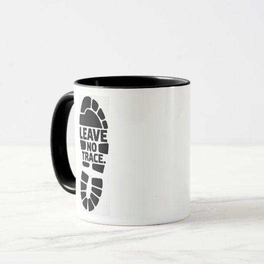 Leave No Trace Hiking Bootprint Design マグカップ (正面左)