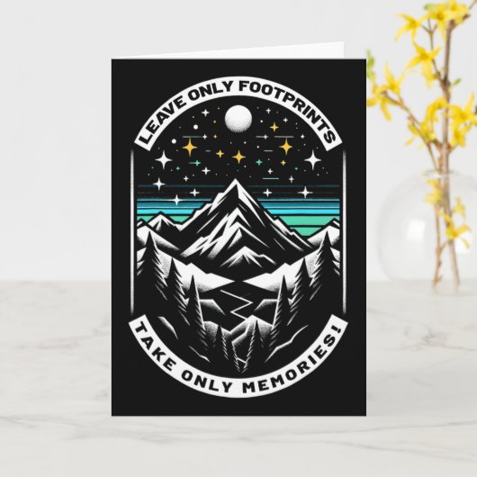 Leave Only Footprints Take Only Memories Hiking Cl カード (黄色い花)