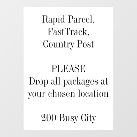 Leave Packages Direction Logo AI door sign ウィンドウサイン (シート)