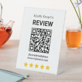 Leave Review QR Social Media Pedestal 台座サイン (インサイチュ)
