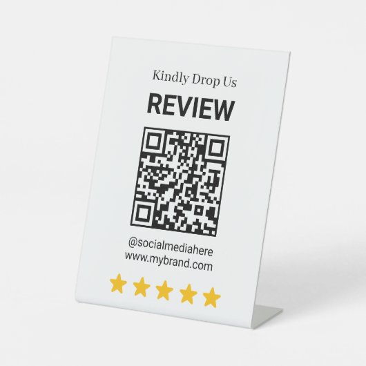 Leave Review QR Social Media Pedestal 台座サイン (正面)