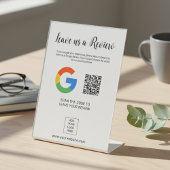 Leave us a Review Custom Logo QR Code 台座サイン