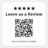 Leave Us a Review QR Code | Customer Review  スクエアシール (正面)
