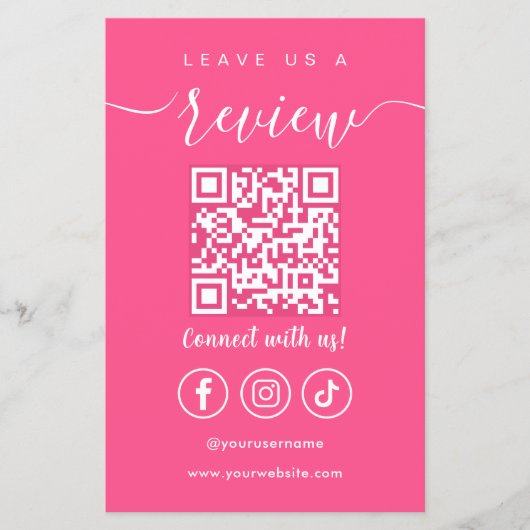 Leave Us A Review Qr Code Social Media Logo チラシ (正面)