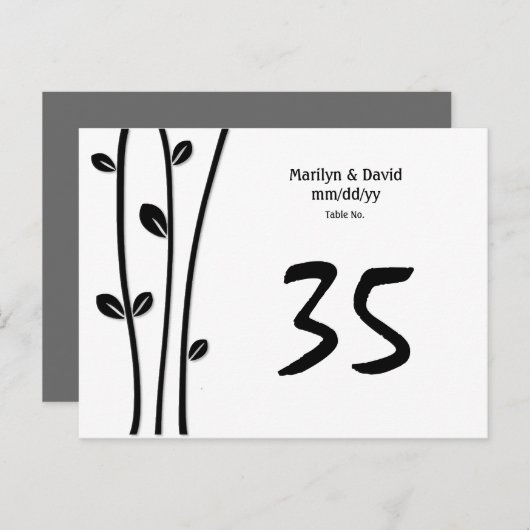 Leaved Black Branchesテーブル番号 ポストカード (正面/裏面)