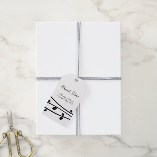 Leaved Branches結婚's Thank You ギフトタグ (より糸付き)