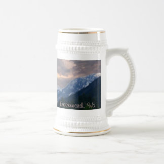 "LeavenworthのWa山"ビールステイン ビールジョッキ
