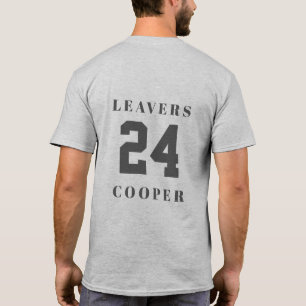 Leavers 24バックデザインパーソナライズされた（名前） tシャツ