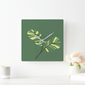 Leaves abstract スクエア壁時計 (ホーム)