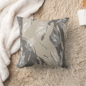 Leaves and gray pattern クッション (ブランケット)