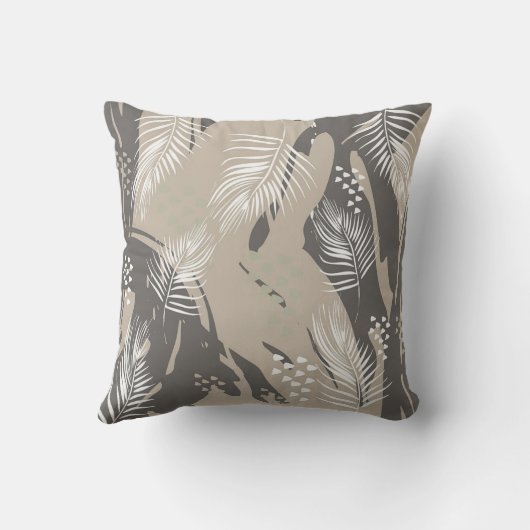 Leaves and gray pattern クッション (裏面)