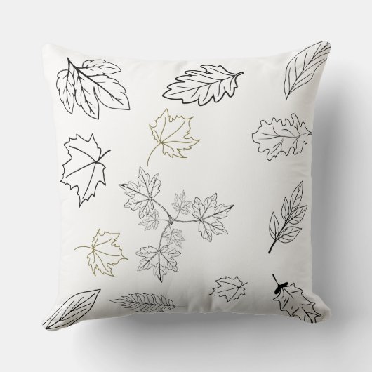 Leaves and Mandalas Pattern クッション (裏面)