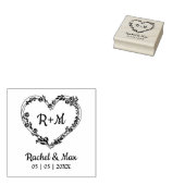 Leaves and Wildflowers Heart ラバースタンプ (押印)