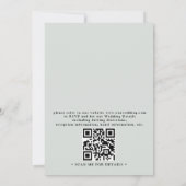 Leaves Eucalyptus Gold Budget QR Code Wedding 招待状 (裏面)