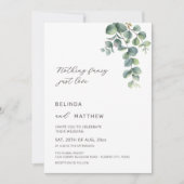 Leaves Greenery Watercolor Flowers Casual Wedding 招待状 (正面)