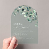 Leaves Greenery Watercolor Flowers Modern Arch アクリル招待状 (インサイチュ (ポータブル))