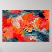 Leaves In The Wind – Abstract Autumn Motion ポスター (正面)