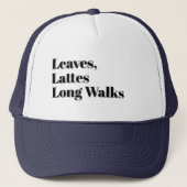 Leaves, Lattes & Long Walks キャップ (正面)