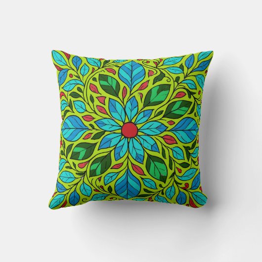 Leaves Mandala Design  クッション (裏面)