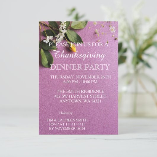 Leaves of Autumn Thanksgiving Dinner Party 招待状 (スタンド正面)