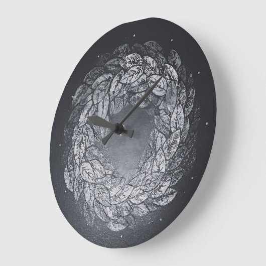 leaves prints in circle ラージ壁時計 (傾斜)