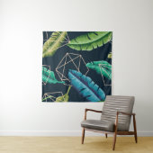 Leaves seamless pattern with abstract polygonal li タペストリー (インサイチュ)