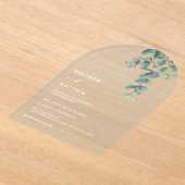 Leaves Watercolor Flowers Clear Arch アクリル招待状 (レイダウン)